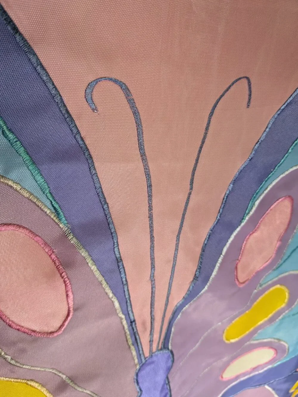 Pastel Butterfly Applique House Flag Nursery Bedroom Wall Decor Baby shower Girl